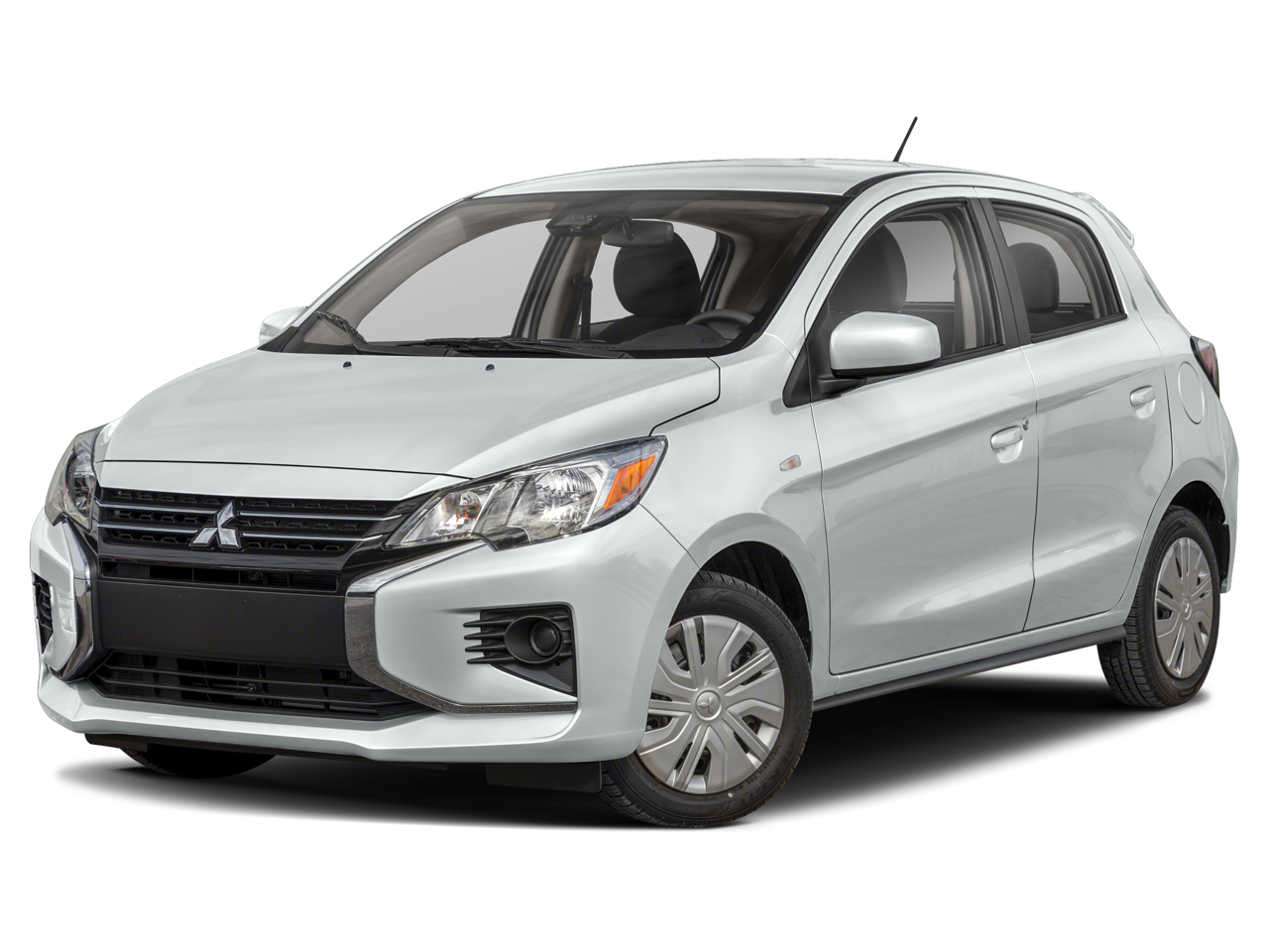 2024 Mitsubishi Mirage ES in Silver — front three-quarter view