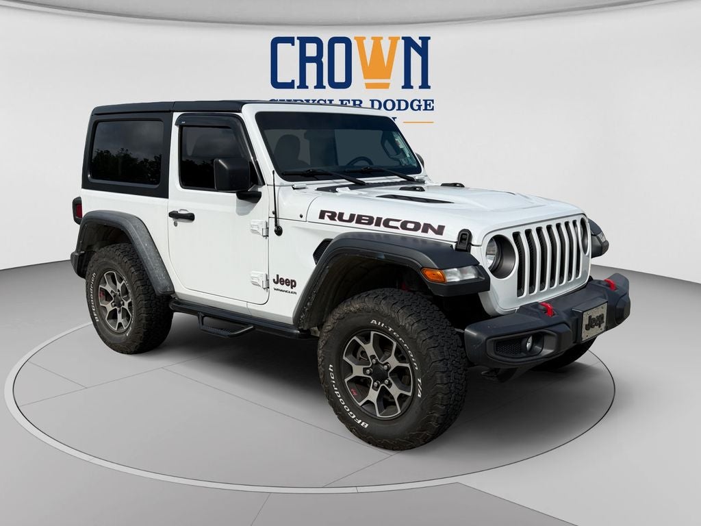 2021 Jeep Wrangler Rubicon in Bright White Clearcoat — front three-quarter view