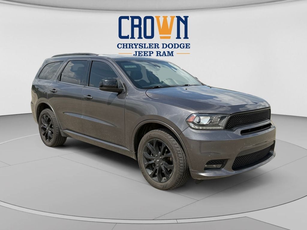 2020 Dodge Durango GT Plus in Granite Metallic Clearcoat — front three-quarter view