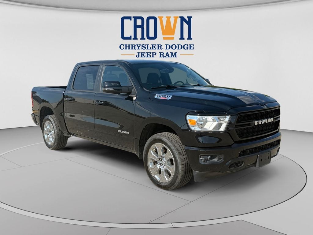 2023 RAM 1500 Big Horn/Lone Star in Diamond Black Crystal Pearlcoat — front three-quarter view