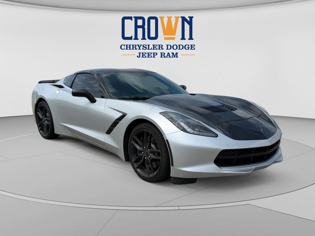 2017 Chevrolet Corvette Stingray Z51 1LT in Blade Silver Metallic — front three-quarter view