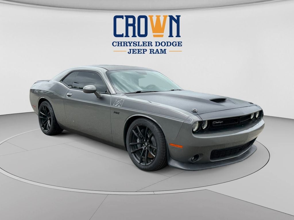 2017 Dodge Challenger R/T in Destroyer Gray Clearcoat — front three-quarter view