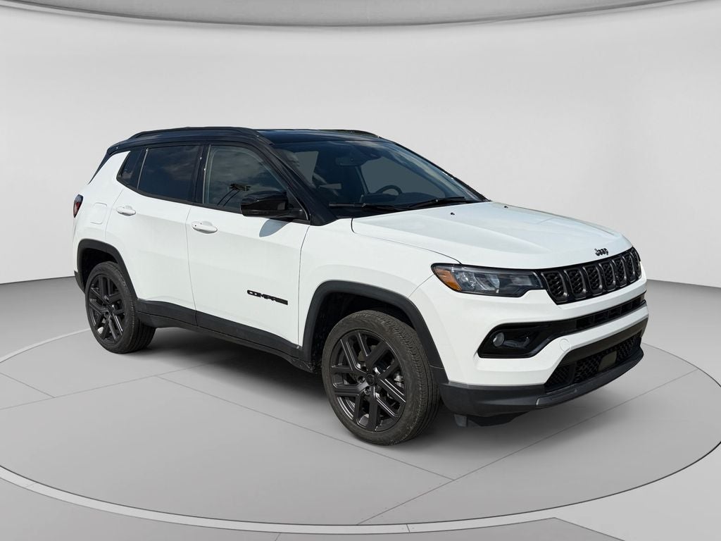 2026 Jeep Compass Limited in Bright White Clearcoat — front three-quarter view