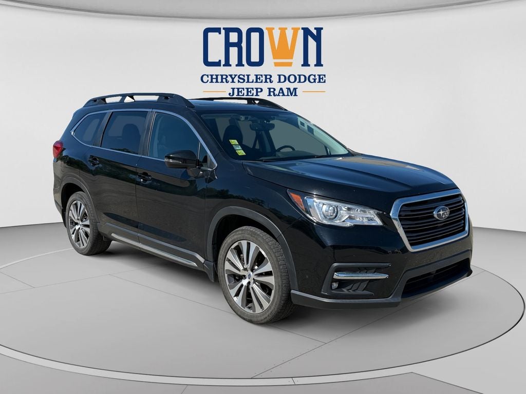 2021 Subaru Ascent Limited in Crystal Black Silica — front three-quarter view
