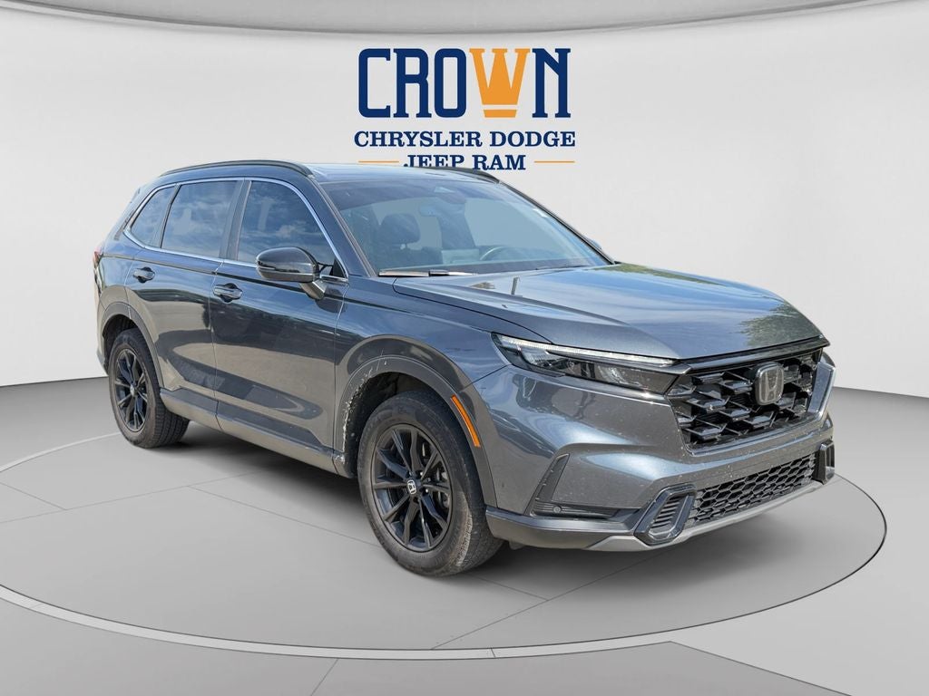 2024 Honda CR-V Hybrid Sport-L in Gray — front three-quarter view