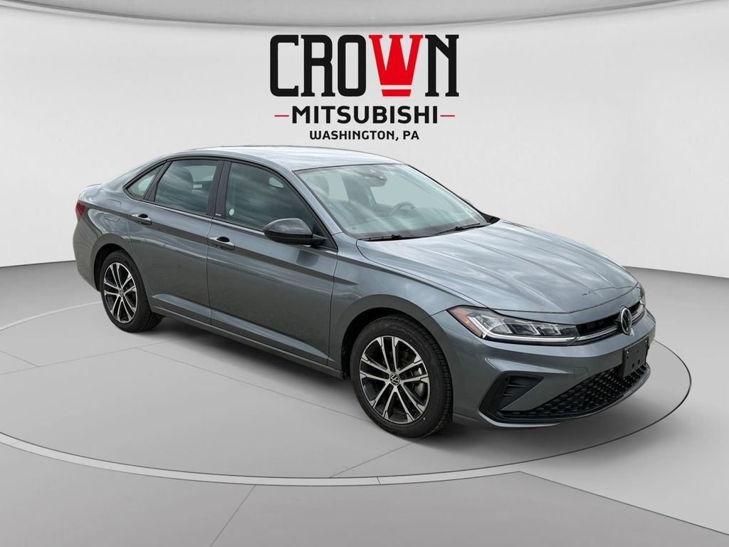 2025 Volkswagen Jetta 1.5T Sport in Platinum Gray Metallic — front three-quarter view