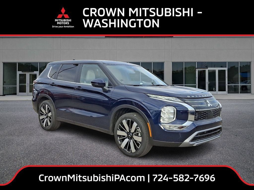2026 Mitsubishi Outlander SE Tech in Cosmic Blue Metallic — front three-quarter view